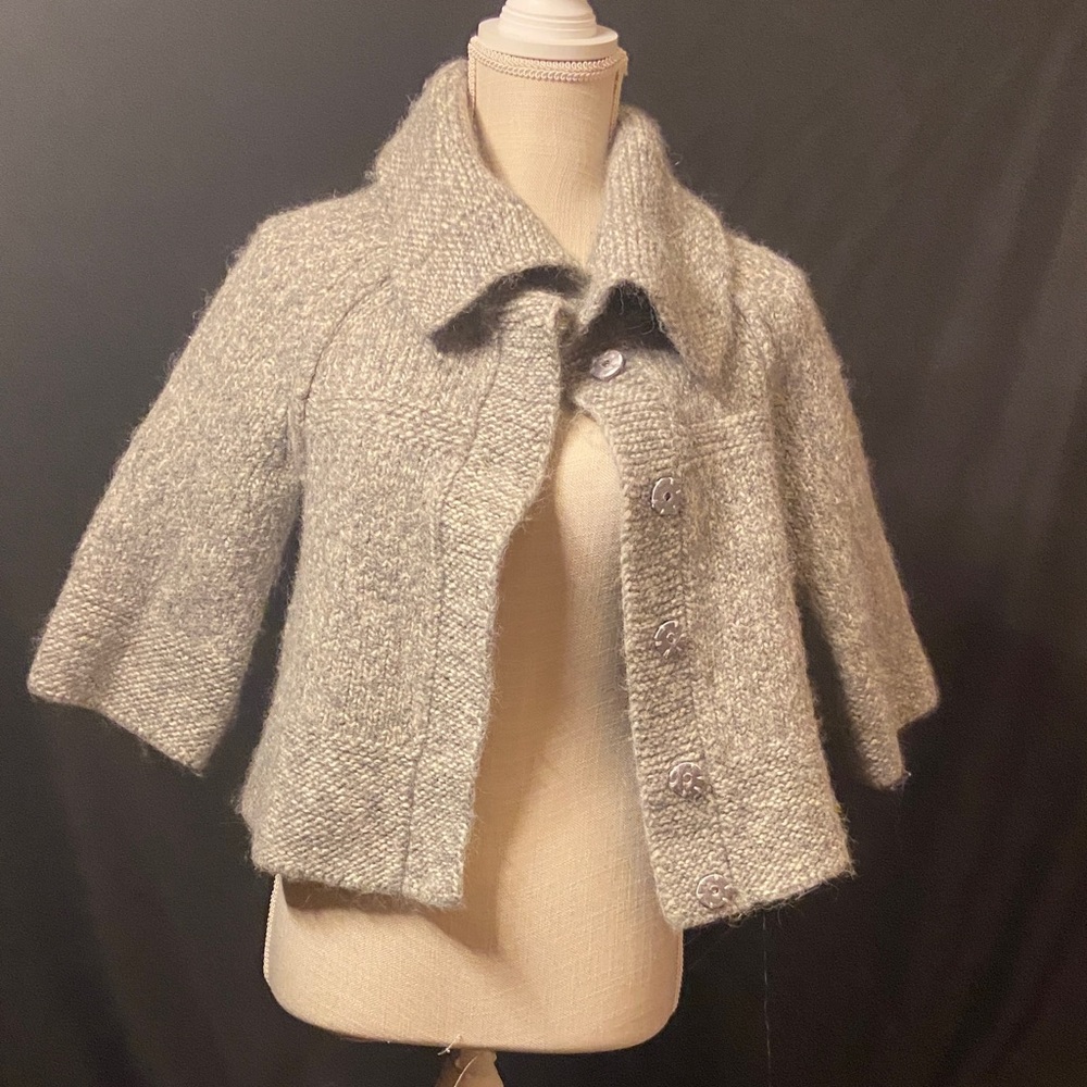 Cozy Wool LOFT Petite Cozy Textured Knit in Light Gray